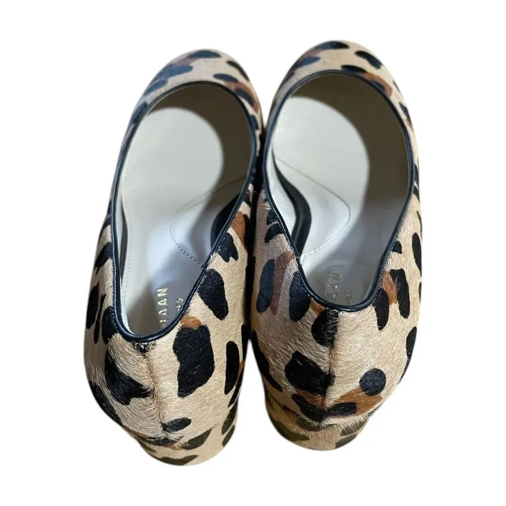 Cole Haan Lesli Pump Jaguar Print Tan & Brown Calf Hair Women’s Size 8B